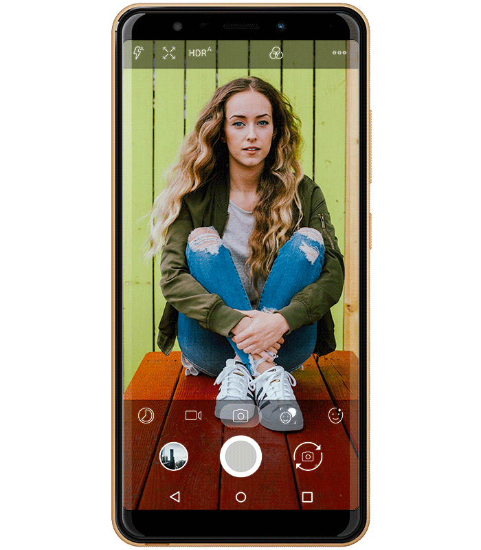 Lowlight selfie feature diplayed on a View Lite